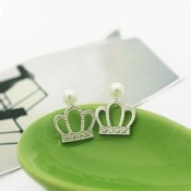Cheap Popular pearl  crown stud earring��Ed00065