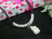 Cheap SPN0022 Fashion Leather Silver Necklace